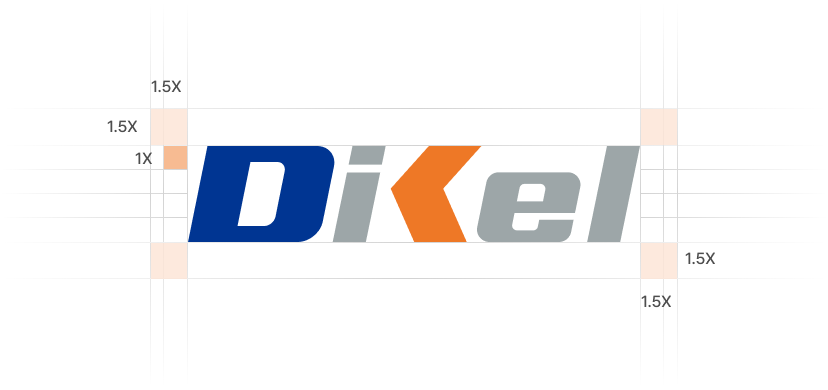 DiKel 영문 로고 여백 가이드